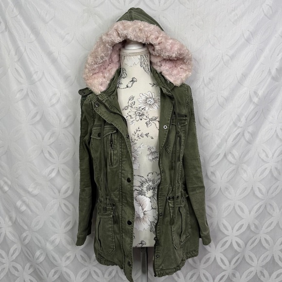 Anthropologie‎ Hei Hei Faux Pink Fur Hooded Utility Jacket Size S - Picture 5 of 14